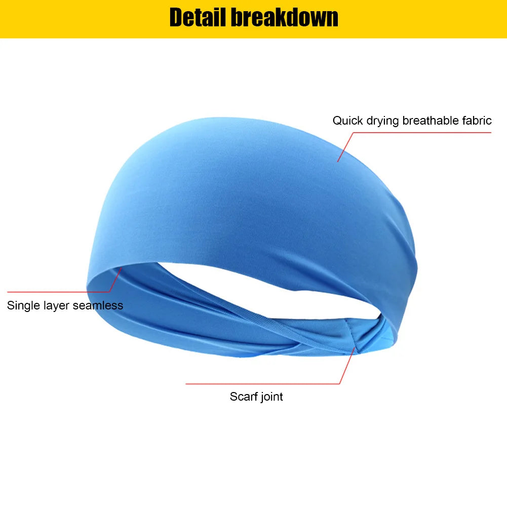 Quick-Dry Anti-Slip Sports Sweatband for Yoga, Running, and Biking