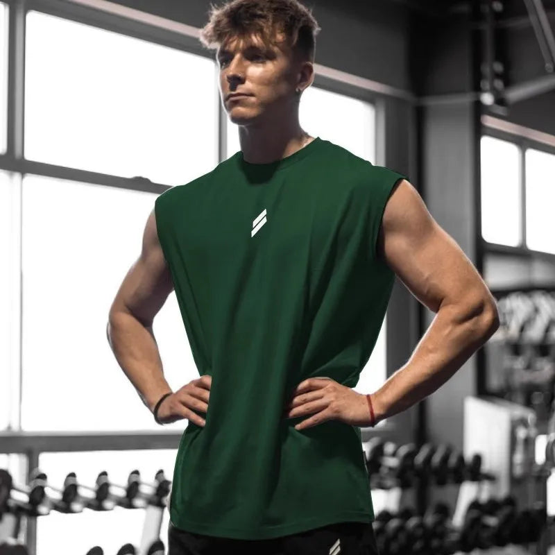 Men's Breathable Loose-Fit Summer Fitness Tank Top - Quick-Dry Sleeveless Training Vest