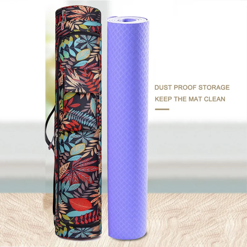 Unisex Printed Yoga Mat Bag - Sports Backpack for Pilates, Fitness & Gym