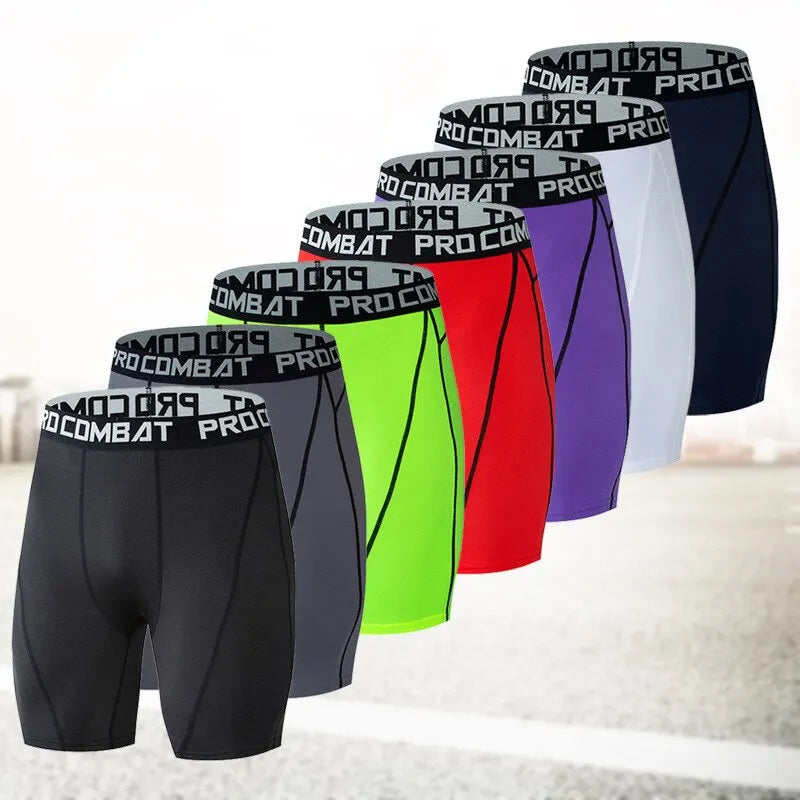 Men's Compression Bodybuilding Shorts - Elastic Skinny Workout Leggings