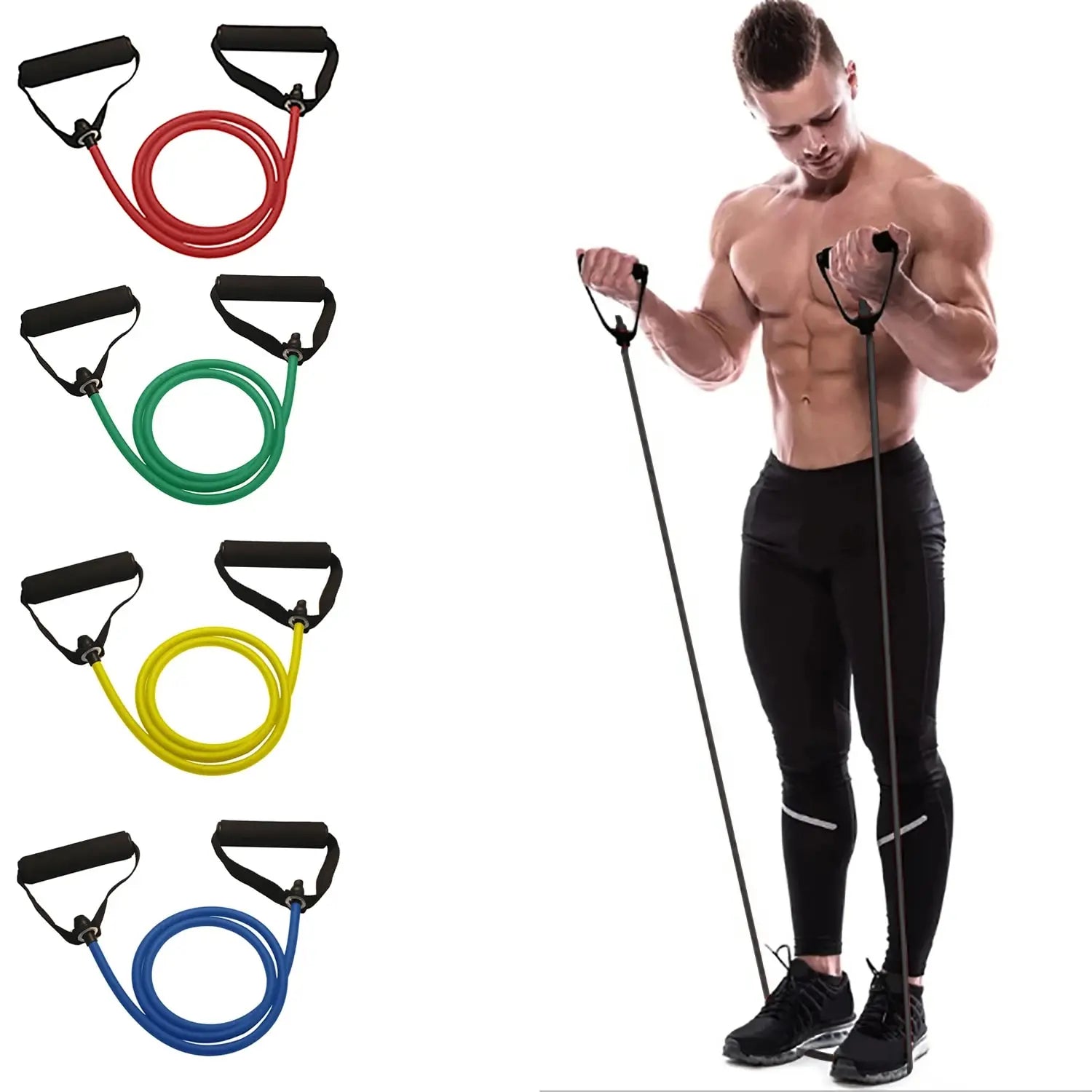 Unisex Resistance Bands with Handles for Home Strength Training