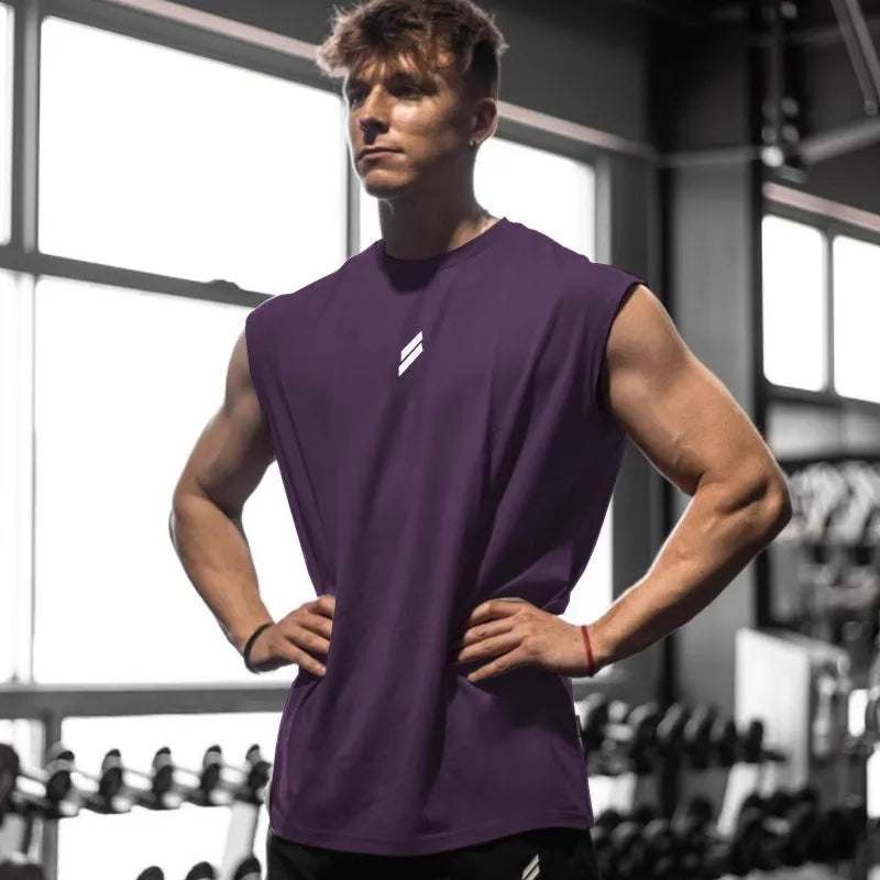 Men's Breathable Loose-Fit Summer Fitness Tank Top - Quick-Dry Sleeveless Training Vest