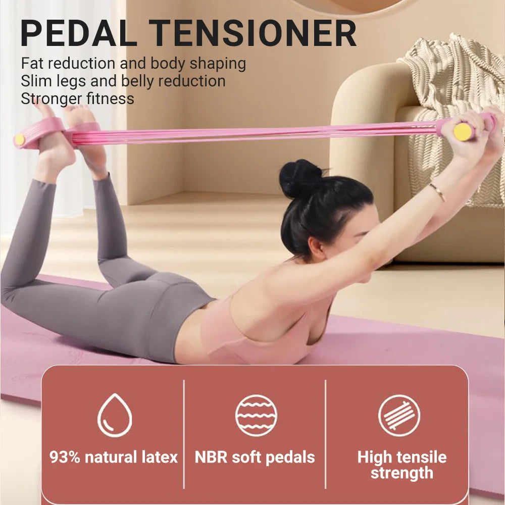 6-Tube Resistance Band Pedal Puller, Multi-Function Tension Rope for Home & Gym Fitness, Yoga, and Sports Exercises