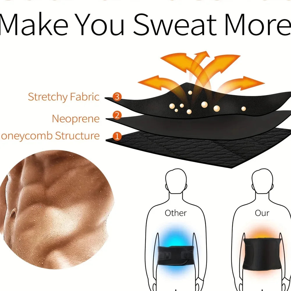Athletic Sweat Belt & Thermal Stomach Wrap - A Body Shaper for Slimming & Workout Enhancement.