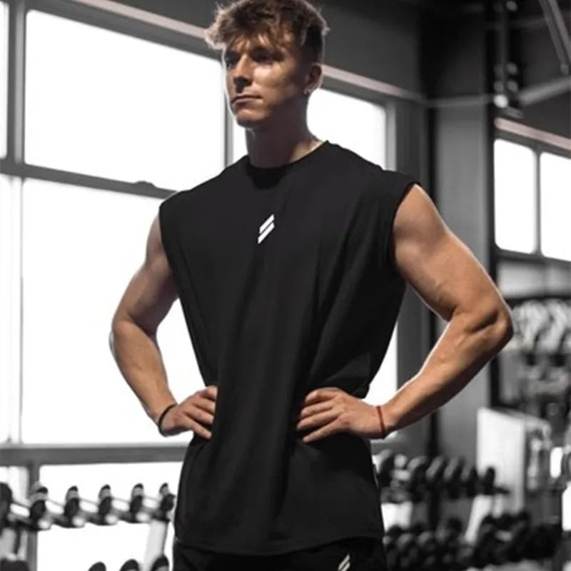 Men's Breathable Loose-Fit Summer Fitness Tank Top - Quick-Dry Sleeveless Training Vest