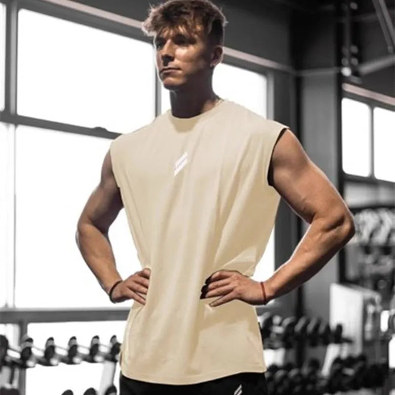 Men's Breathable Loose-Fit Summer Fitness Tank Top - Quick-Dry Sleeveless Training Vest