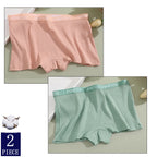 FINETOO 2-Pack Women's Sporty Cotton Underwear | Low-Rise Boyshort