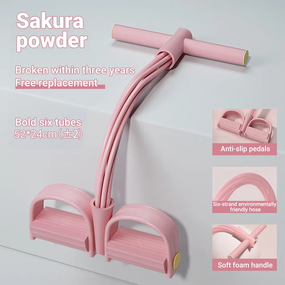6-Tube Resistance Band Pedal Puller, Multi-Function Tension Rope for Home & Gym Fitness, Yoga, and Sports Exercises