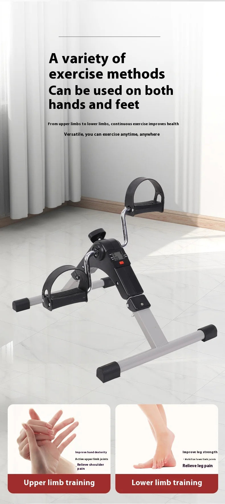 Foldable Mini Stepper Machine for Home Leg Fitness & Rehabilitation