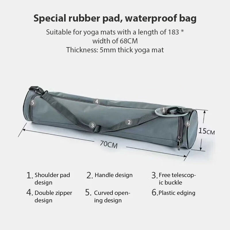 Unisex Printed Yoga Mat Bag - Sports Backpack for Pilates, Fitness & Gym