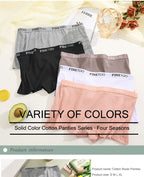 FINETOO 2-Pack Women's Sporty Cotton Underwear | Low-Rise Boyshort