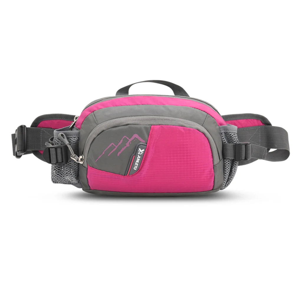 Nylon Running Waist Pack with Bottle Holder for Hiking & Jogging