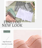 FINETOO 2-Pack Women's Sporty Cotton Underwear | Low-Rise Boyshort