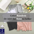 FINETOO 2-Pack Women's Sporty Cotton Underwear | Low-Rise Boyshort