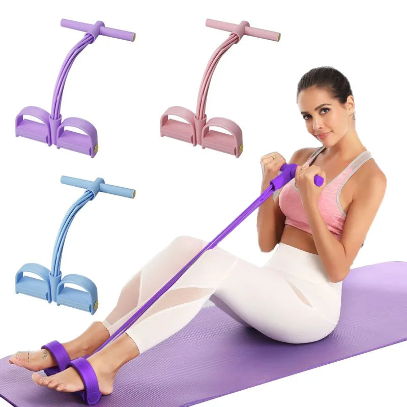 6-Tube Resistance Band Pedal Puller, Multi-Function Tension Rope for Home & Gym Fitness, Yoga, and Sports Exercises
