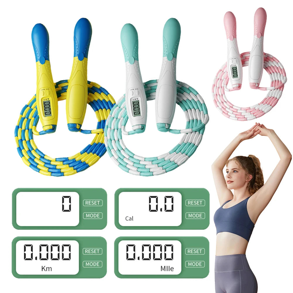 Adjustable Beaded Jump Rope with Counter for Kids & Adults