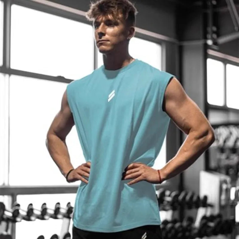 Men's Breathable Loose-Fit Summer Fitness Tank Top - Quick-Dry Sleeveless Training Vest