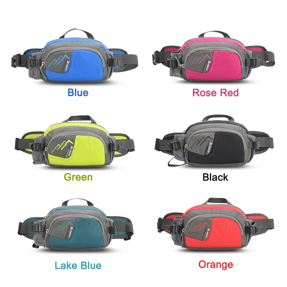 Nylon Running Waist Pack with Bottle Holder for Hiking & Jogging