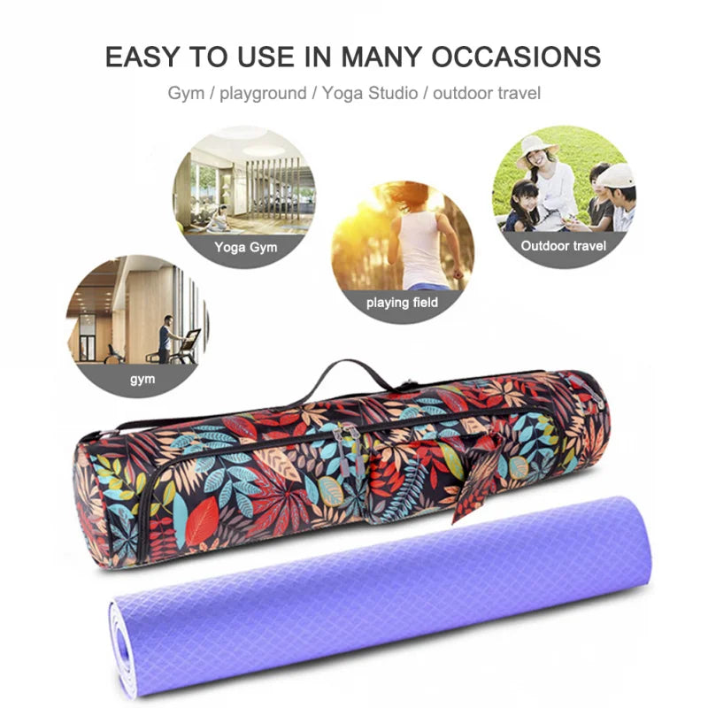 Unisex Printed Yoga Mat Bag - Sports Backpack for Pilates, Fitness & Gym