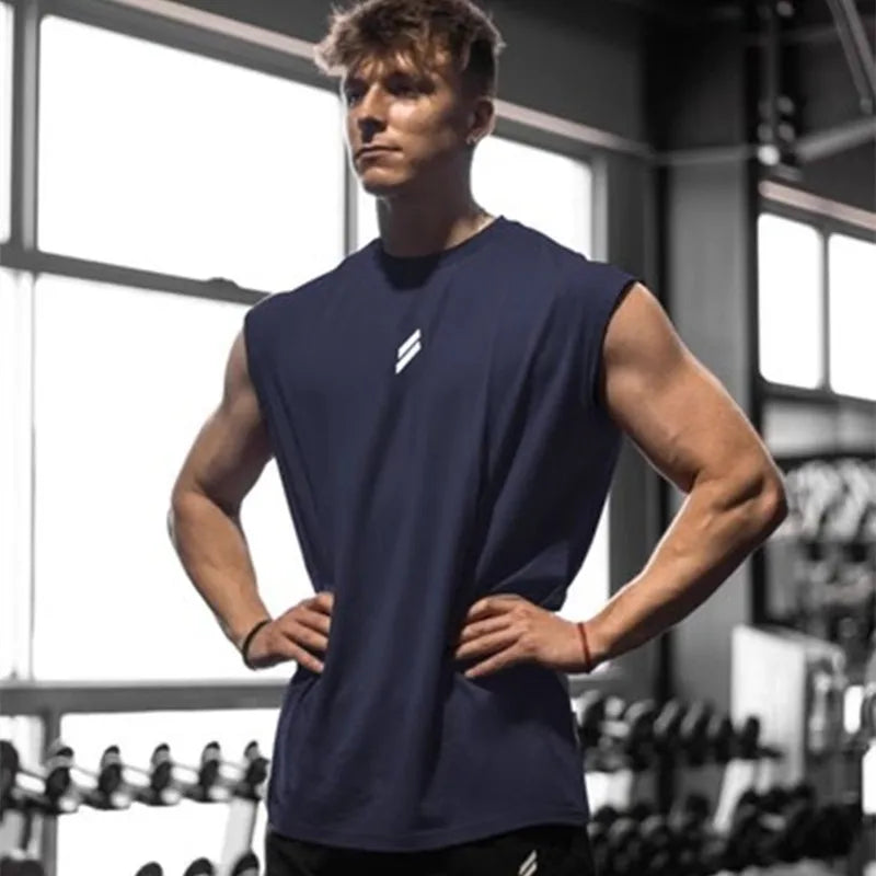 Men's Breathable Loose-Fit Summer Fitness Tank Top - Quick-Dry Sleeveless Training Vest