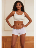 FINETOO 2-Pack Women's Sporty Cotton Underwear | Low-Rise Boyshort