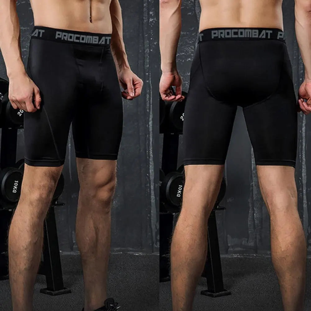 Men's Compression Bodybuilding Shorts - Elastic Skinny Workout Leggings