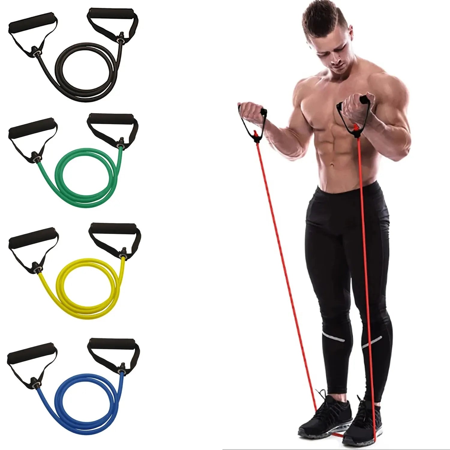 Unisex Resistance Bands with Handles for Home Strength Training
