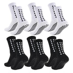 6 Pairs Unisex Grip Sport Socks for Football, Rugby, Cycling & Running