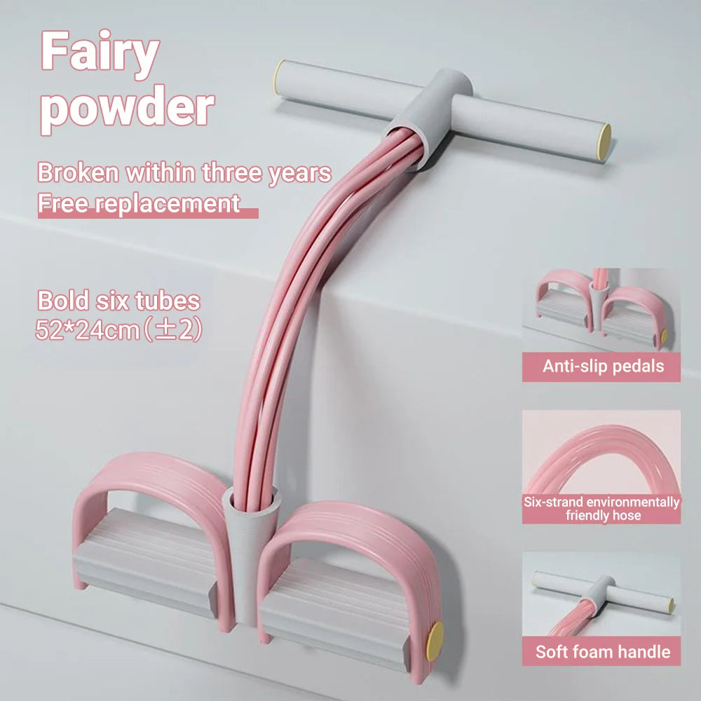 6-Tube Resistance Band Pedal Puller, Multi-Function Tension Rope for Home & Gym Fitness, Yoga, and Sports Exercises