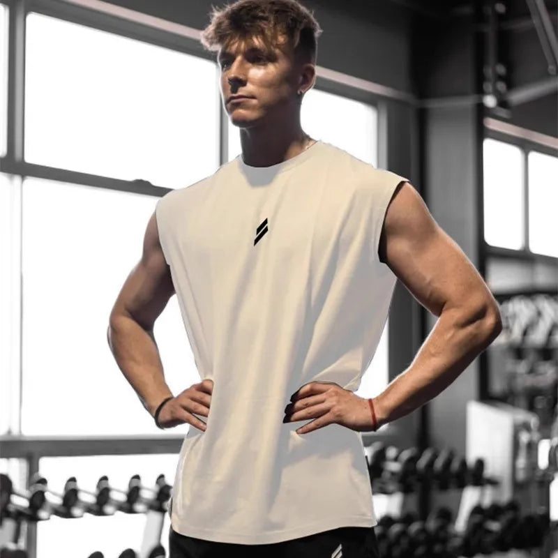 Men's Breathable Loose-Fit Summer Fitness Tank Top - Quick-Dry Sleeveless Training Vest