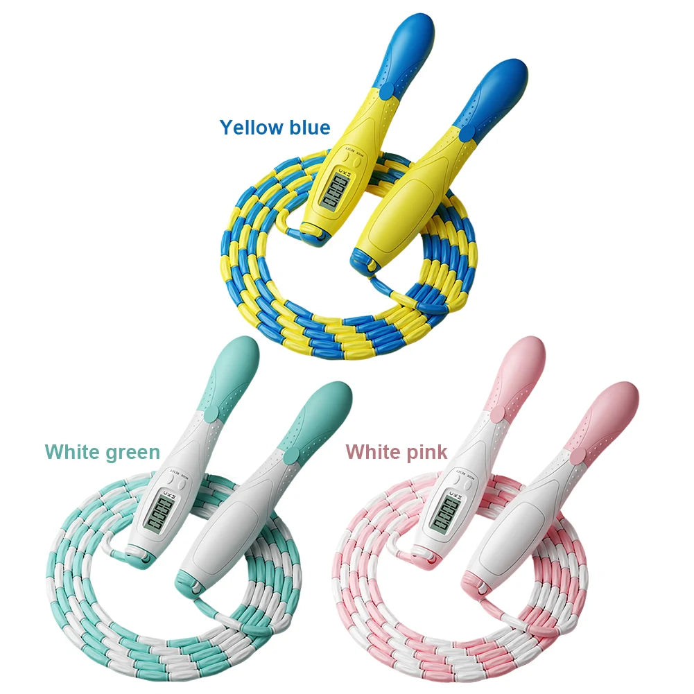 Adjustable Beaded Jump Rope with Counter for Kids & Adults